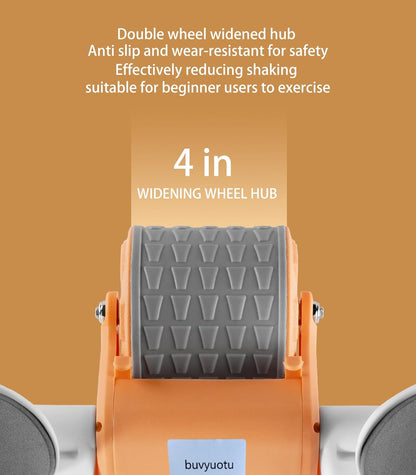 Double wheel abdominal roller with elbow support