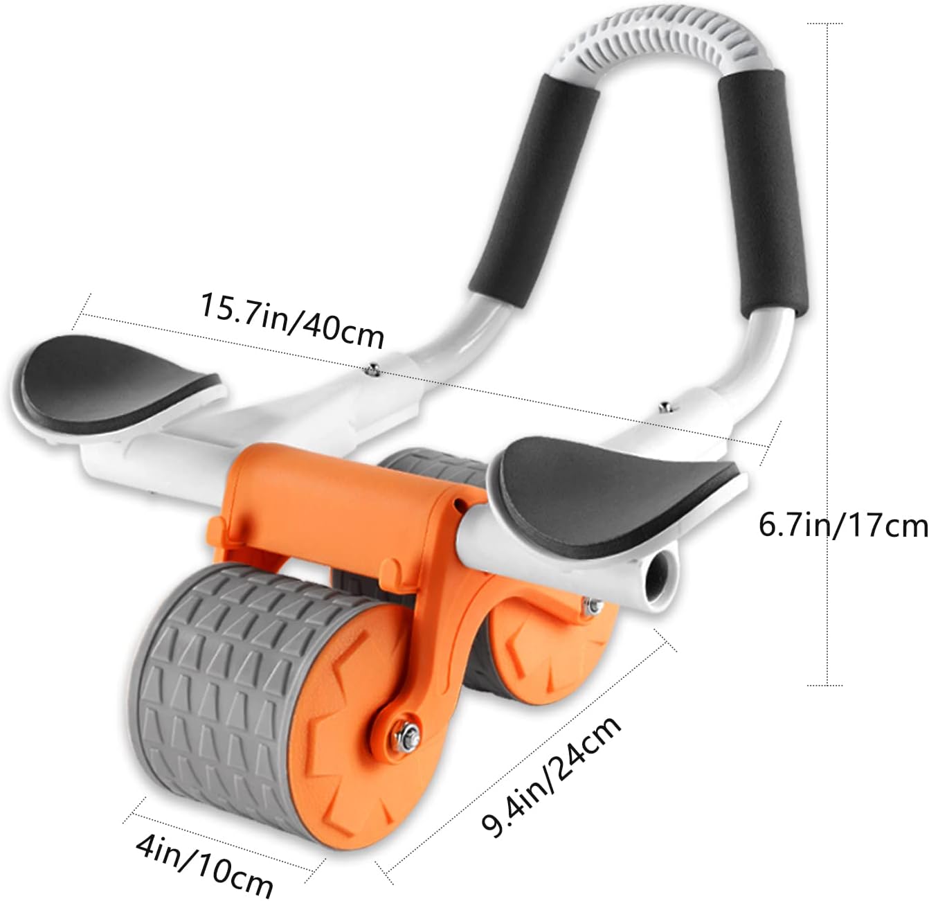 Double wheel abdominal roller with elbow support