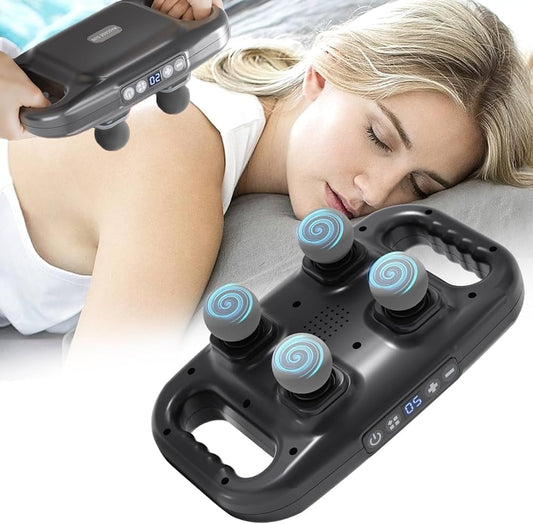 deep tissue massager, 4-head percussion massage gun