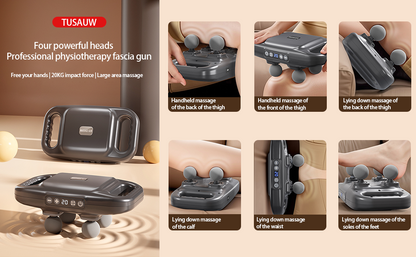 deep tissue massager, 4-head percussion massage gun