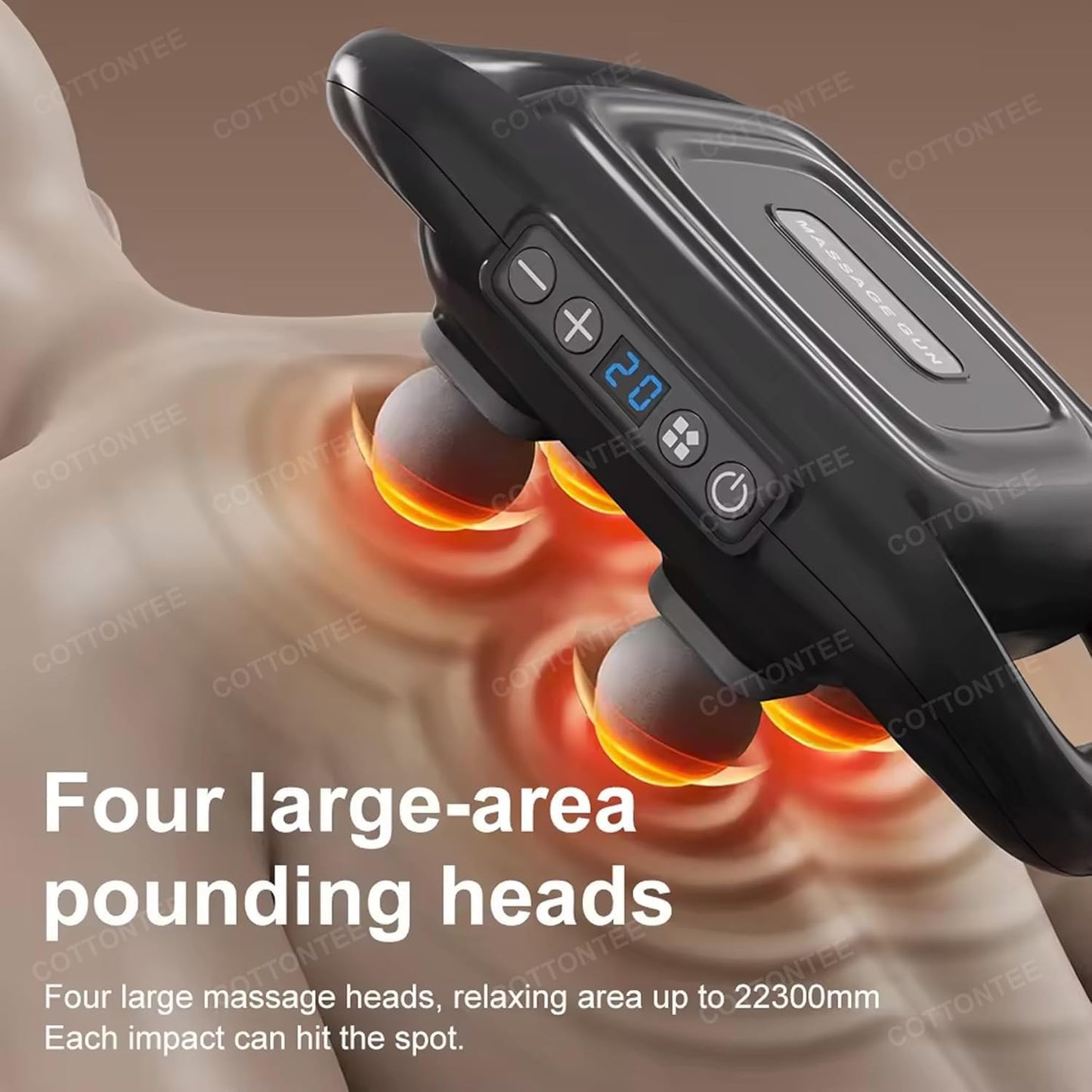 deep tissue massager, 4-head percussion massage gun